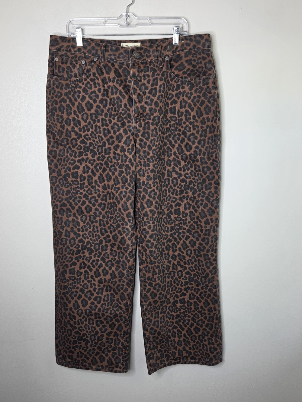 Madewell Low Slung Baggy Leopard Jeans